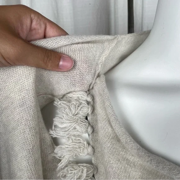 LILLY PULITZER Avenue Heathered 100% Cashmere Cardigan Wrap with Tassels Size L - Picture 6 of 12